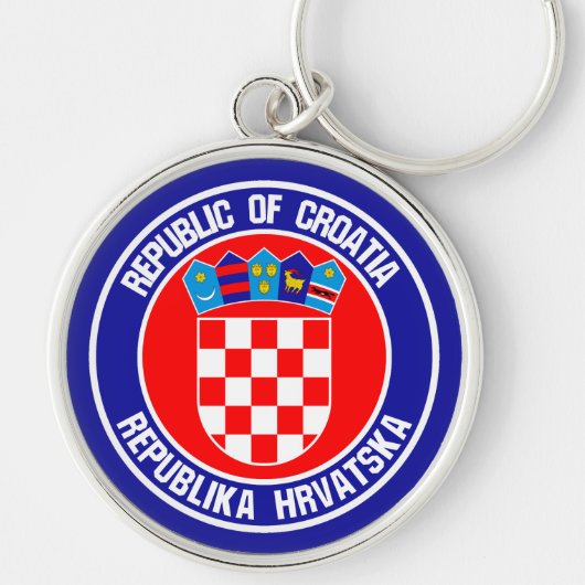 Kroatië Rond embleem Sleutelhanger (Voorkant)
