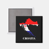 Kroatië silhouet magneet (Voorkant / Achterkant)