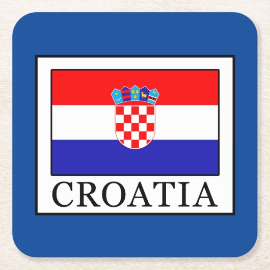Kroatië Vierkante Kartonnen Onderzetter (Voorkant)