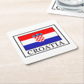Kroatië Vierkante Kartonnen Onderzetter (Schuin)