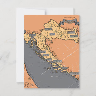 Kroatië Vintage oude kaart