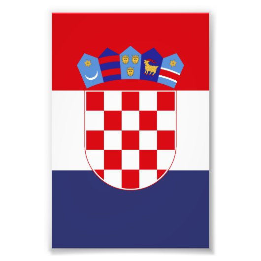 Kroatië vlag foto afdruk (Voorkant)