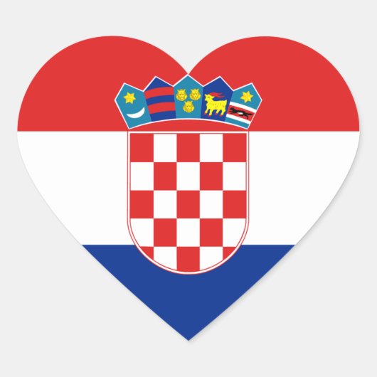 Kroatië Vlag Hart Sticker (Voorkant)
