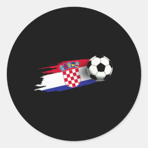 Kroatië Vlag Jersey Kroatisch voetbalteam Kroatisc Ronde Sticker