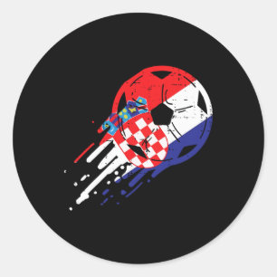 Kroatië Vlag Kroatische Voetbal Fan Mannen Vrouwen Ronde Sticker