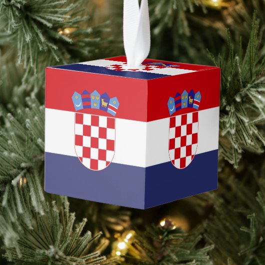 Kroatië vlag kubus ornament (Boom)