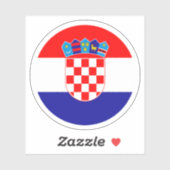 Kroatië Vlag Ronde Sticker (Vel)