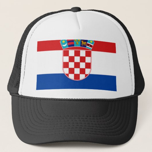 Kroatië: Vlag van Kroatië Trucker Pet (Voorkant)