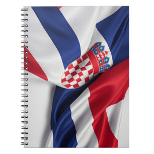 Kroatië vlag zijde textuur notitieboek