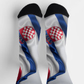 Kroatië vlag zijde textuur sokken (Top)