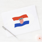 Kroatië-vlaggen Ovale Sticker (Envelop)