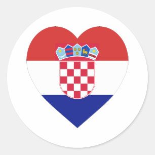 Kroatië-vlaggenhart Ronde Sticker