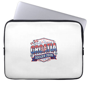 Kroatië Voetbal 2026 Voetbal Vet Land Typografie Laptop Sleeve