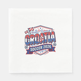 Kroatië Voetbal 2026 Voetbal Vet Land Typografie Servet