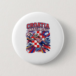 Kroatië Wedstrijd Dag Skelet Aanvaller Naties Hoge Ronde Button 5,7 Cm