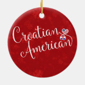 Kroatisch-Amerikaans kerstboomversier Keramisch Ornament (Achterkant)
