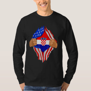 Kroatisch bloed in mij T-shirt Kroatië Vlag Gif