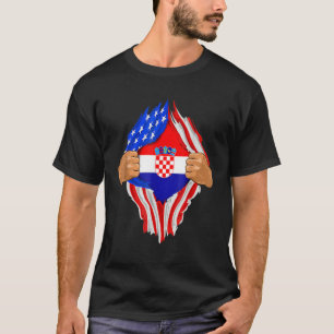Kroatisch Bloed in Mij T-Shirt Kroatië Vlag Gif