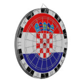 Kroatisch dartboard en Kroatische vlag/spelraad Dartbord (Voorkant Links)