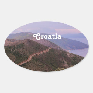 Kroatisch landschap ovale sticker