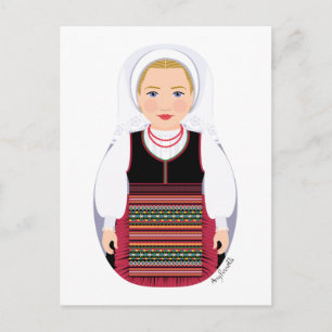 Kroatisch Lika Blonde matryoshka Briefkaart
