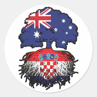 Kroatische Australische Australië - boomstammen Ronde Sticker