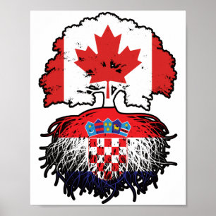 Kroatische Canadese vlag voor bomen Poster