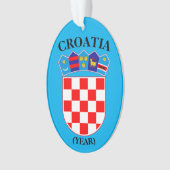 Kroatische gevaccineerde kerstacrylversiering ornament (voorkant)