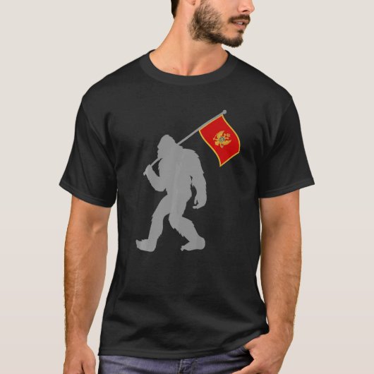 Kroatische Gora of Montenegrijnse vlag op Monteneg T-shirt (Voorkant)