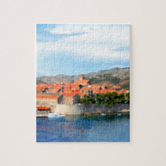 Kroatische haven legpuzzel (Verticaal)