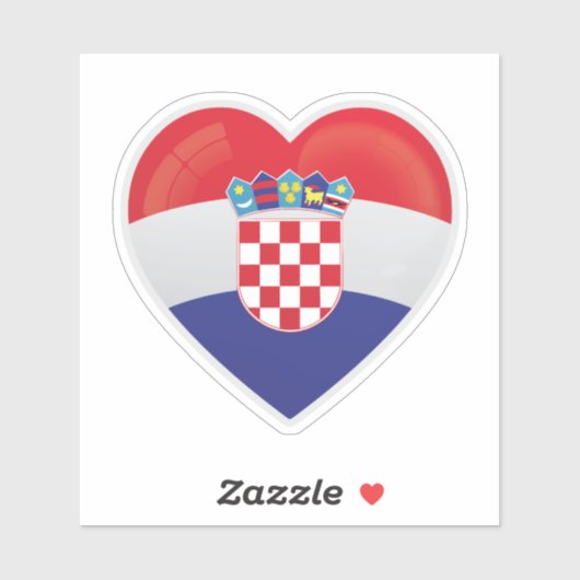 Kroatische liefdesvlag sticker (Vel)