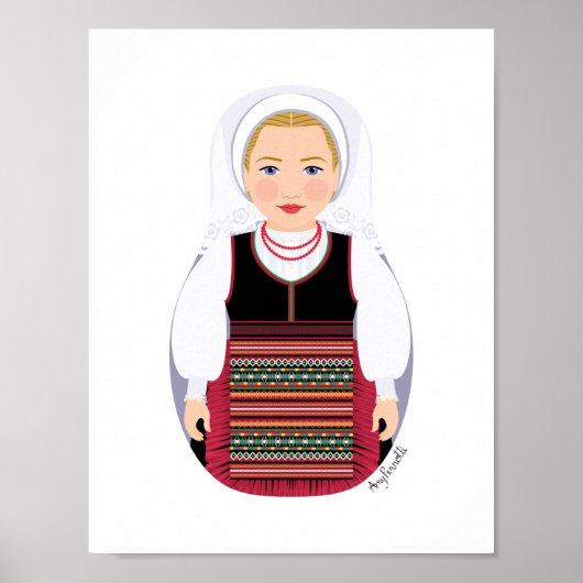 Kroatische Lika Blonde Matryoshka Poster (Voorkant)