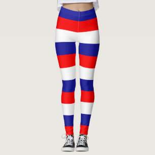 Kroatische nationale vlagkleuren horizontaal gestr leggings