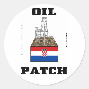 Kroatische olievelden Sticker,Kroatische vlag,olie Ronde Sticker