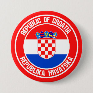 Kroatische ronde Emblem Button 7,6 Cm