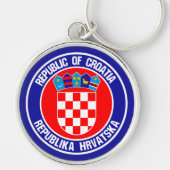 Kroatische ronde Emblem Sleutelhanger (Voorkant)