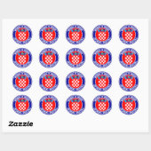 Kroatische ronde Emblem Sticker (Vel)