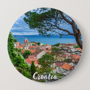 Kroatische stad Omis Ronde Button 4,0 Cm