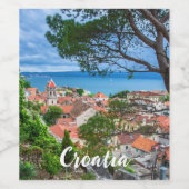 Kroatische stad Omis Wijn Etiket (Enkel label)