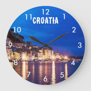 Kroatische stad Sibenik bij nacht Planner Grote Klok