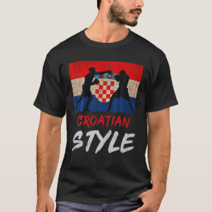 Kroatische tekenstijl Kroatië Pride Gift Mannen jo T-shirt