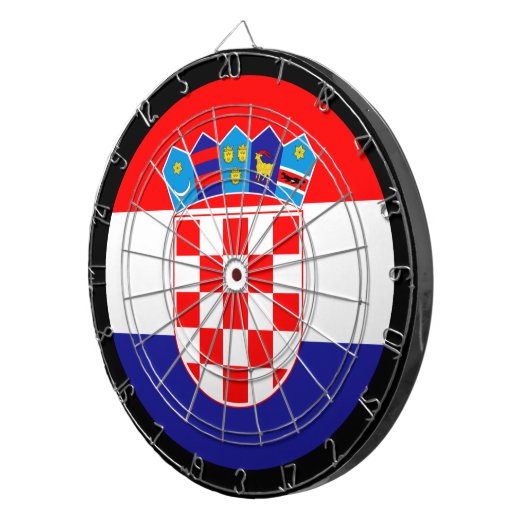 Kroatische vlag-dartboard en darts/game-board dartbord (Voorkant Rechts)