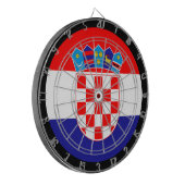 Kroatische vlag-dartboard en darts/game-board dartbord (Voorkant Links)