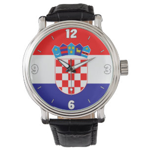 Kroatische vlag Elegant Patriotic Horloge