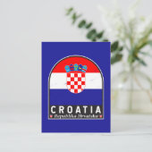 Kroatische vlag embleem noodlijdende Vintage Briefkaart (Staand voorkant)
