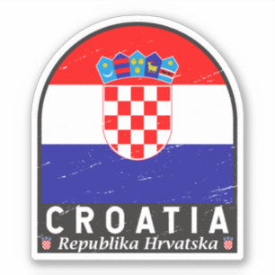 Kroatische vlag embleem noodlijdende Vintage Sticker