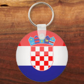 Kroatische vlag en Kroatië, reizen, vakantie/sport Sleutelhanger (Voorkant)