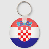 Kroatische vlag en Kroatië, reizen, vakantie/sport Sleutelhanger (Achterkant)