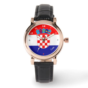 Kroatische vlag en Kroatische mode hart/sport Horloge