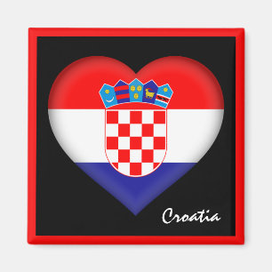 Kroatische vlag en Kroatische vakantie/sport Magneet